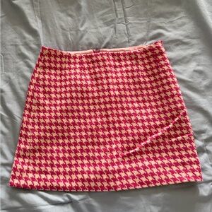 Vintage Lilly Pulitzer Pink and Cream Houndstooth Mini Skirt